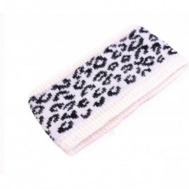 Cold Weather Headbands Soft Leopard Cable Knit Fuzzy Lined Head Wrap Headband Ear Warmer Stretch Winter Warm Headband - CB18Z...