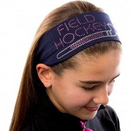 Headbands Field Hockey Rhinestone Stretch Headband for Girls- Teens and Adults - Forest Green - CD11QC7QUKV $10.75