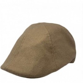 Newsboy Caps Women Men Unisex Woolen Duck Bill Ivy Cap with Elastic Band(Black) - Tan - CF18Q9CI65L $13.14