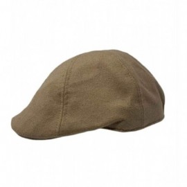 Newsboy Caps Women Men Unisex Woolen Duck Bill Ivy Cap with Elastic Band(Black) - Tan - CF18Q9CI65L $13.14