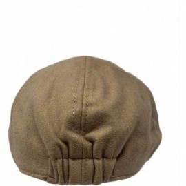 Newsboy Caps Women Men Unisex Woolen Duck Bill Ivy Cap with Elastic Band(Black) - Tan - CF18Q9CI65L $13.14