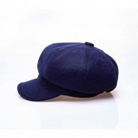 Newsboy Caps Newsboy Cap Women Winter Wool - 2020 New Gatsby 90s Cabbie Hat - 01 Navy Blue - CH192TRHQIR $20.44