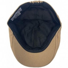 Newsboy Caps Women Men Unisex Woolen Duck Bill Ivy Cap with Elastic Band(Black) - Tan - CF18Q9CI65L $13.14