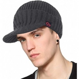 Visors Visor Beanie Winter Hats for Men Women Billed Beanie Fleece Lined Knit Ski Skull Cap - A-gray - CS18IOOKSTY $18.87