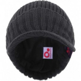 Visors Visor Beanie Winter Hats for Men Women Billed Beanie Fleece Lined Knit Ski Skull Cap - A-gray - CS18IOOKSTY $18.87