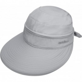 Sun Hats Women UPF 50 UV Sun Protection Convertible 2 in 1 Visor Beach Golf Hat - Grey - C818032IKGA $26.72