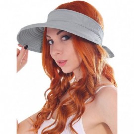 Sun Hats Women UPF 50 UV Sun Protection Convertible 2 in 1 Visor Beach Golf Hat - Grey - C818032IKGA $14.96