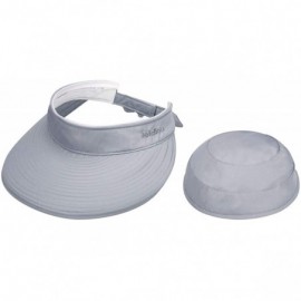 Sun Hats Women UPF 50 UV Sun Protection Convertible 2 in 1 Visor Beach Golf Hat - Grey - C818032IKGA $14.96