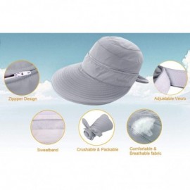 Sun Hats Women UPF 50 UV Sun Protection Convertible 2 in 1 Visor Beach Golf Hat - Grey - C818032IKGA $14.96