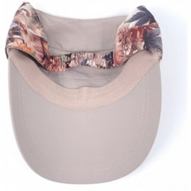 Baseball Caps Women's Visor Big Brim Quick Dry Open Top Hat UPF 50+ - Khaki - CJ18EAZ0RGK $9.46