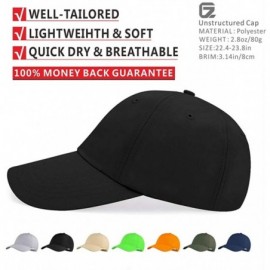 Baseball Caps Quick Dry Dad hat Baseball Cap Unstructured Plain Sport Hats Unisex - Black - CU18RYAS9OY $10.97