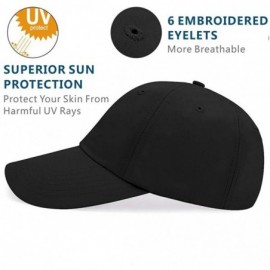 Baseball Caps Quick Dry Dad hat Baseball Cap Unstructured Plain Sport Hats Unisex - Black - CU18RYAS9OY $10.97