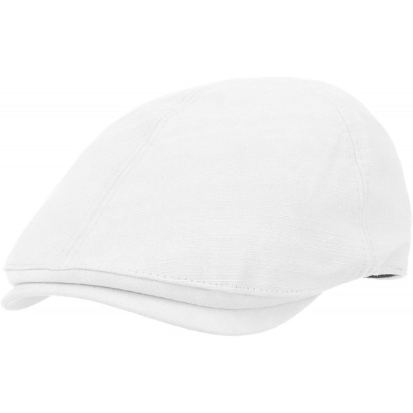 Newsboy Caps Simple Newsboy Hat Flat Cap SL3026 - White - C312GPWSBOF $27.51