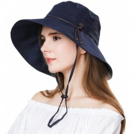 Sun Hats Womens Packable Ponytail SPF 50 Sun Hat Summer Gardening Hiking Fishing 55-61cm - Navy_99024 - CB18CWDQAD9 $19.71