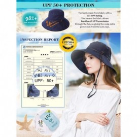 Sun Hats Womens Packable Ponytail SPF 50 Sun Hat Summer Gardening Hiking Fishing 55-61cm - Navy_99024 - CB18CWDQAD9 $19.71