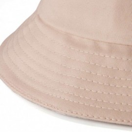 Bucket Hats Sun Protection Bucket Hat- Women Men Cotton Canvas Hat- Fisherman Cap Gifts - Beige&white - CI18QAYD4C8 $14.75