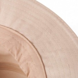 Bucket Hats Sun Protection Bucket Hat- Women Men Cotton Canvas Hat- Fisherman Cap Gifts - Beige&white - CI18QAYD4C8 $14.75