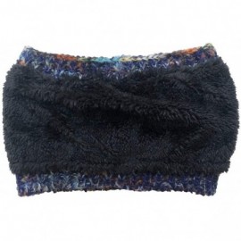 Skullies & Beanies Womens Winter Knitted Beanie Hat with Faux Fur Warm Knit Skull Cap Beanie - 03-navy - CS193MQ8SMS $10.17