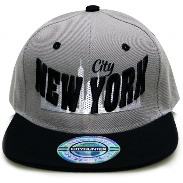 Baseball Caps City New York Snapback Caps - Light Grey/Black - CM11ULVIFTD $16.77