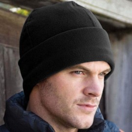 Skullies & Beanies Unisex Winter Essentials Active Fleece Ski Bob Hat - Black - C111L4A0JCF $10.98