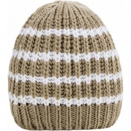 Skullies & Beanies Unisex Winter Knitted Warm Thick Outdoors Beanie Hat - Khaki 05 - CE184YLNTAU $7.77