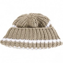 Skullies & Beanies Unisex Winter Knitted Warm Thick Outdoors Beanie Hat - Khaki 05 - CE184YLNTAU $7.77