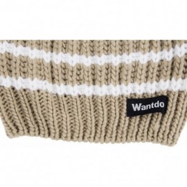 Skullies & Beanies Unisex Winter Knitted Warm Thick Outdoors Beanie Hat - Khaki 05 - CE184YLNTAU $7.77