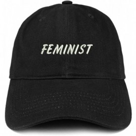 Baseball Caps Feminist Embroidered Brushed Cotton Adjustable Cap - Black - CR12N4WA21H $17.45