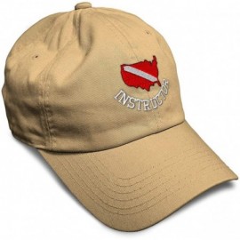 Baseball Caps Soft Baseball Cap Scuba Diving Instructor B Embroidery Dad Hats for Men & Women - Khaki - C518ZG2E72A $10.25
