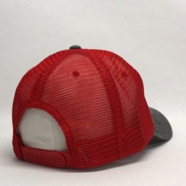 Baseball Caps Vintage Washed Cotton Soft Mesh Adjustable Baseball Cap - Charcoal/Charcoal/Red - CZ189WG7KQA $9.50