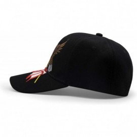 Baseball Caps American Flag USA Eagle Baseball Cap 3D Embroidery Hats for Men Women - Black - CM18TSYRLTC $12.50