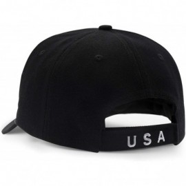 Baseball Caps American Flag USA Eagle Baseball Cap 3D Embroidery Hats for Men Women - Black - CM18TSYRLTC $12.50