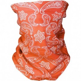 Balaclavas Automotive Gear Balaclavas Seamless Face Mask Bandanas - 1pk Large Paisley- Orange - C211AKFL1VX $11.17