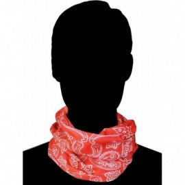 Balaclavas Automotive Gear Balaclavas Seamless Face Mask Bandanas - 1pk Large Paisley- Orange - C211AKFL1VX $11.17