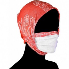 Balaclavas Automotive Gear Balaclavas Seamless Face Mask Bandanas - 1pk Large Paisley- Orange - C211AKFL1VX $11.17