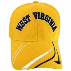 Baseball Caps West Virginia Men's Striped Bill Adjustable Baseball Cap - Gold - CT17YIHW4S6 $9.38