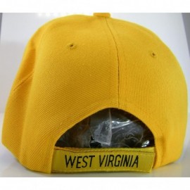 Baseball Caps West Virginia Men's Striped Bill Adjustable Baseball Cap - Gold - CT17YIHW4S6 $9.38