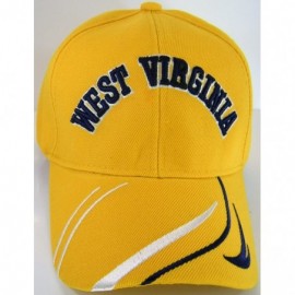 Baseball Caps West Virginia Men's Striped Bill Adjustable Baseball Cap - Gold - CT17YIHW4S6 $9.38