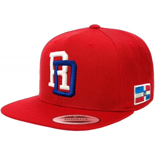 Baseball Caps Adjustable Vintage Cap Dominican Republic RD and Shield - Snapback Red - CE18HGSLHRS $20.87