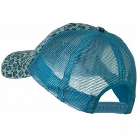 Baseball Caps Low Profile Canvas Leopard Printed Mesh Cap - Brown W40S52B - Light Blue - C111BX4N8RB $12.90