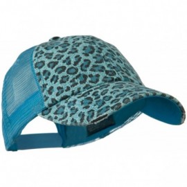 Baseball Caps Low Profile Canvas Leopard Printed Mesh Cap - Brown W40S52B - Light Blue - C111BX4N8RB $12.90