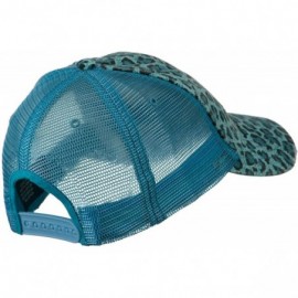 Baseball Caps Low Profile Canvas Leopard Printed Mesh Cap - Brown W40S52B - Light Blue - C111BX4N8RB $12.90