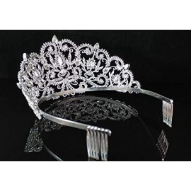 Headbands Victorian Rhinestone Crystal T1505 - Clear - CO11QWBXDBB $27.08