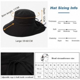 Bucket Hats Large Head Women Packable Wide Brim SPF Sun Hat Bucket Travel Summer Chin Strap 58-60cm - Beige_1005 - C618SQ0L6Z...