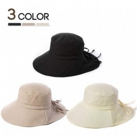 Bucket Hats Large Head Women Packable Wide Brim SPF Sun Hat Bucket Travel Summer Chin Strap 58-60cm - Beige_1005 - C618SQ0L6Z...