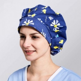 Skullies & Beanies 1pc Women's Bouffant Work Cap for Long Hair Ladies - Navy Dandelion - CV194IZW877 $16.67