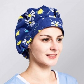 Skullies & Beanies 1pc Women's Bouffant Work Cap for Long Hair Ladies - Navy Dandelion - CV194IZW877 $16.67