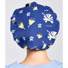 Skullies & Beanies 1pc Women's Bouffant Work Cap for Long Hair Ladies - Navy Dandelion - CV194IZW877 $16.67