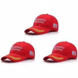 Baseball Caps Make America Great Again Hat [3 Pack]- Donald Trump USA MAGA Cap Adjustable Baseball Hat - Mili Red - CV18R60HQ...