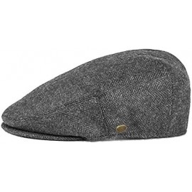 Newsboy Caps Men's Herringbone Flat Ivy Newsboy Hat Premium Wool Gatsby Cabbie Cap - Charcoal - C818A0OGSR2 $17.62